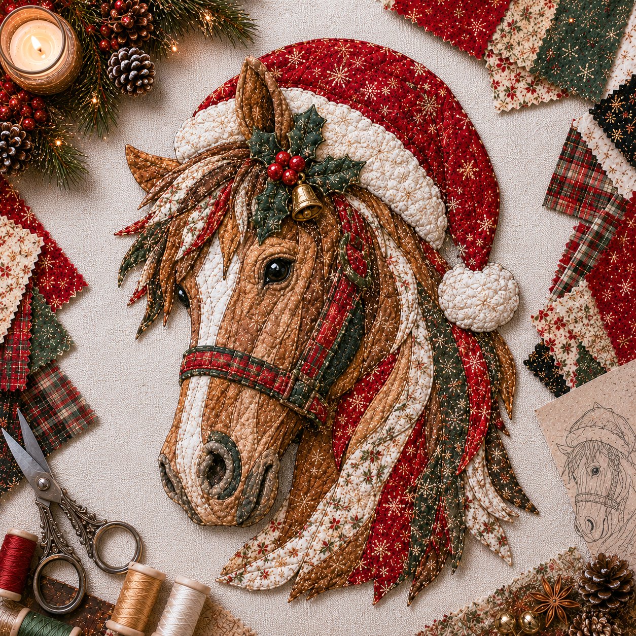 🔥LAST DAY 49% OFF - 🎄🎅Christmas Patchwork Fabric DIY Decor Kit