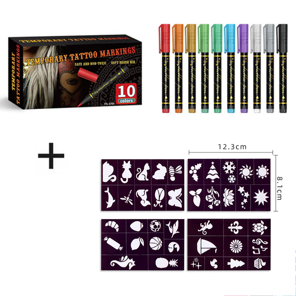 🎨 10-Color Body Paint Markers – Skin-Safe Face & Body Art Pens for Halloween Makeup and Creative Designs