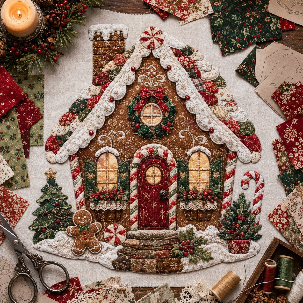 🔥LAST DAY 49% OFF - 🎄🎅Christmas Patchwork Fabric DIY Decor Kit