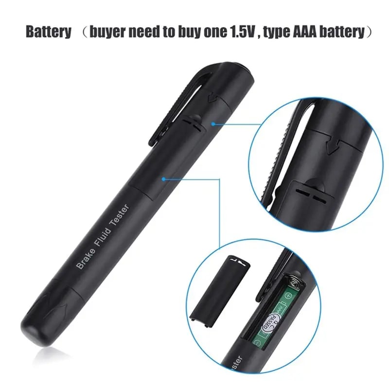 💥🏆Brake Fluid Moisture Tester Pen for DOT3, DOT4 & DOT5.1 with 5-LED Indicator