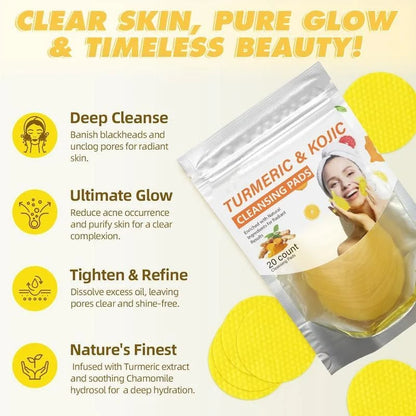 🔥Limited-Time 50% OFF🔥Turmeric & Kojic Cleansing Pads - 20pcs Deep Clean