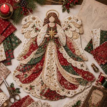 🔥🎅🎄 Christmas Patchwork Fabric DIY Decor Kit – Beautiful Handmade Décor, No Experience Needed
