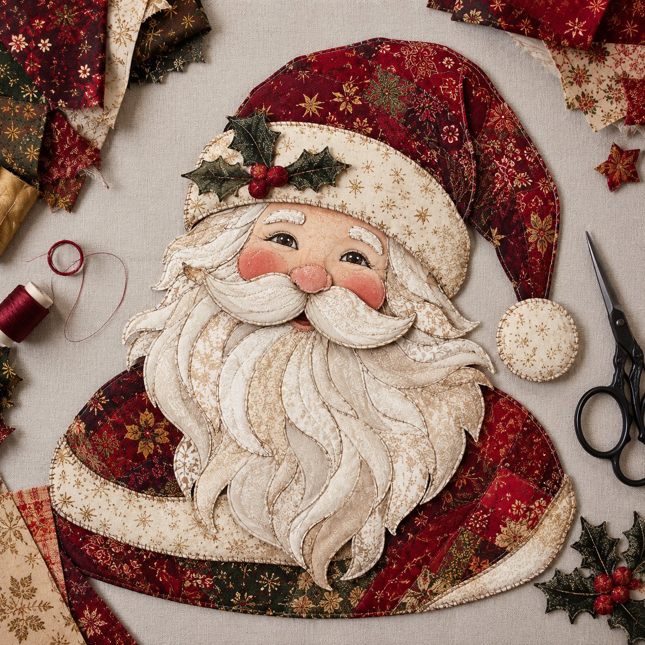 🔥🎅🎄 Christmas Patchwork Fabric DIY Decor Kit – Beautiful Handmade Décor, No Experience Needed