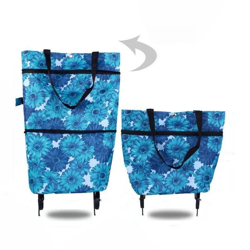 🛒 Foldable Grocery Cart Bag – The Rolling Shopping Bag That Saves Your Back