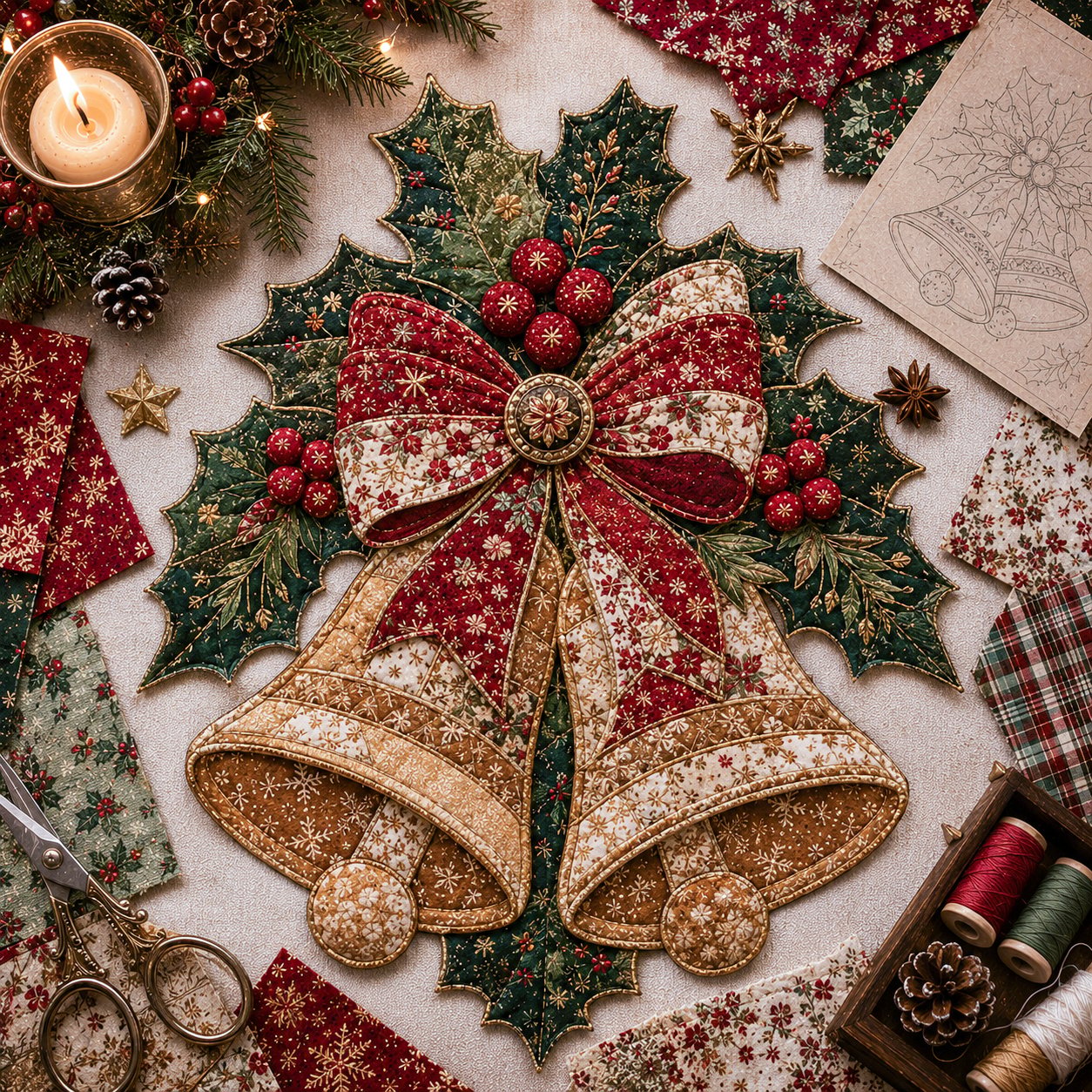 🔥LAST DAY 49% OFF - 🎄🎅Christmas Patchwork Fabric DIY Decor Kit