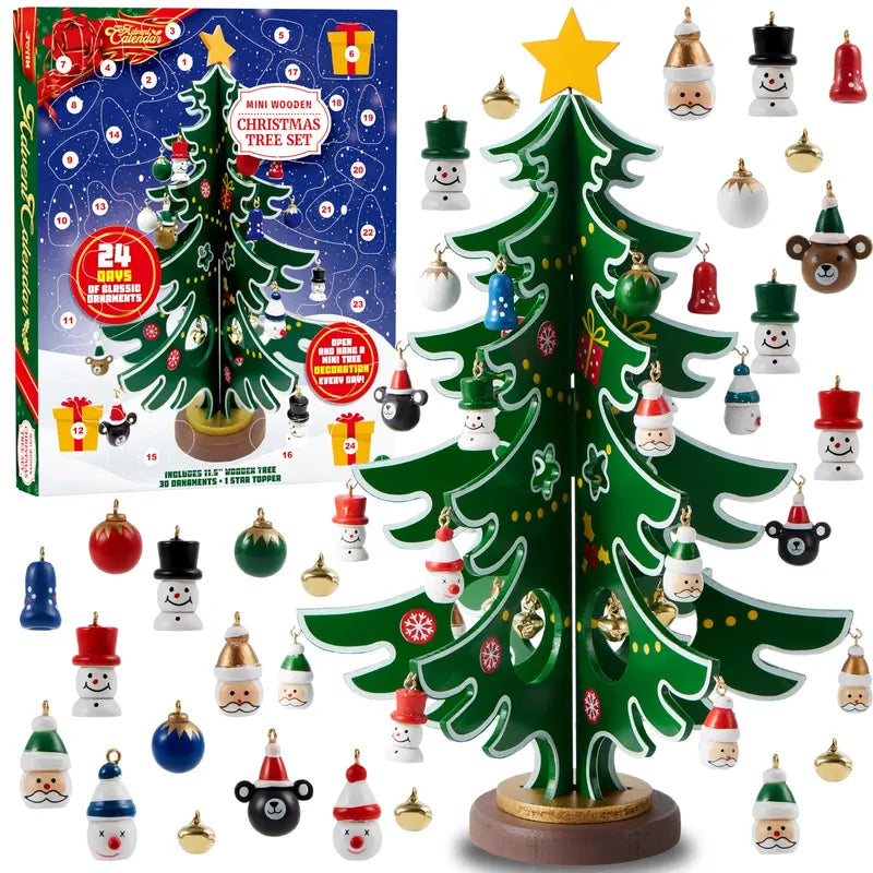 Christmas Advent Calendar – 24-Piece DIY Ornament Countdown Tree