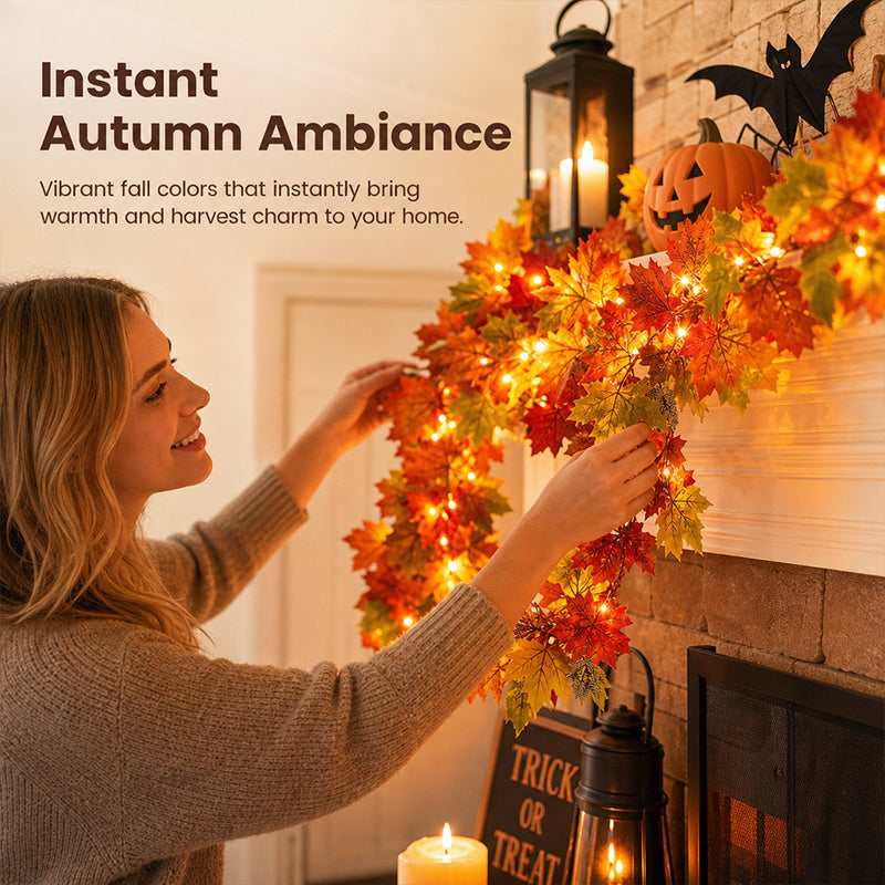🍁 Autumn Maple Leaf Garland for Cozy Fall Decor