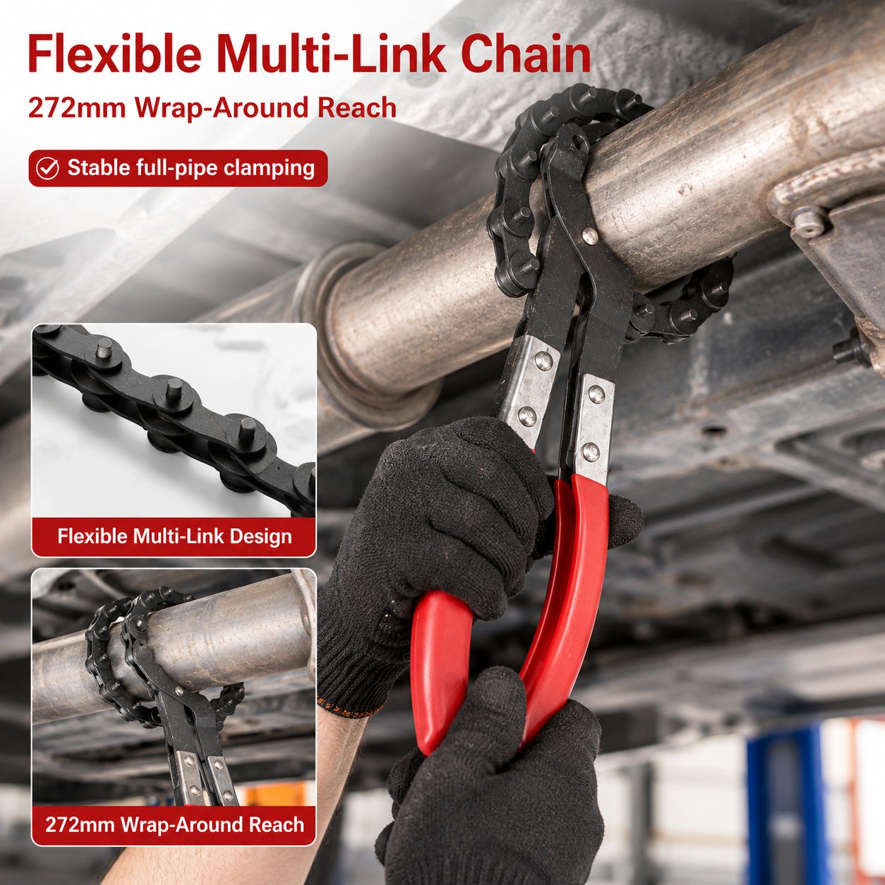 🔧 Heavy-Duty Spark-Free Exhaust Pipe Chain Cutter