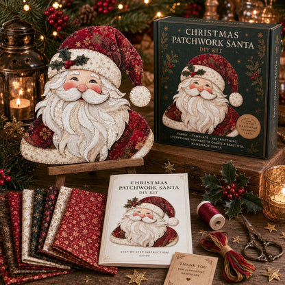 🔥🎅🎄 Christmas Patchwork Fabric DIY Decor Kit – Beautiful Handmade Décor, No Experience Needed