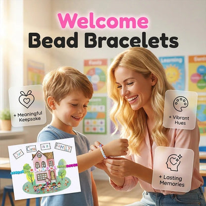 🌈📿 25-Pack Welcome Bead Bracelets for Classroom Back-to-School Gifts 🍎✨