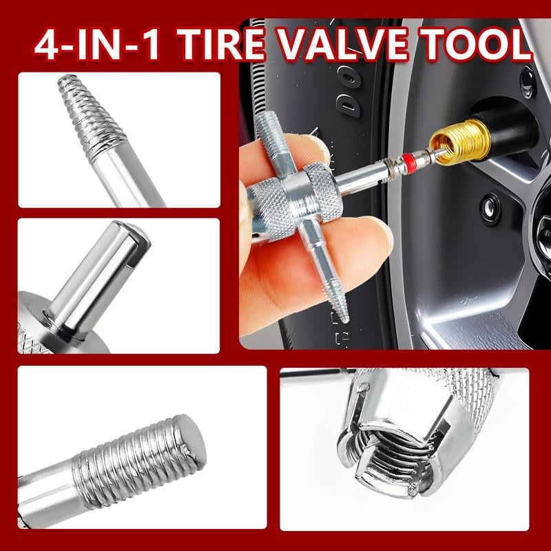 🚗 14-Piece Quick Change Tire Valve Stem Tool Kit – Fast DIY Valve Replacement