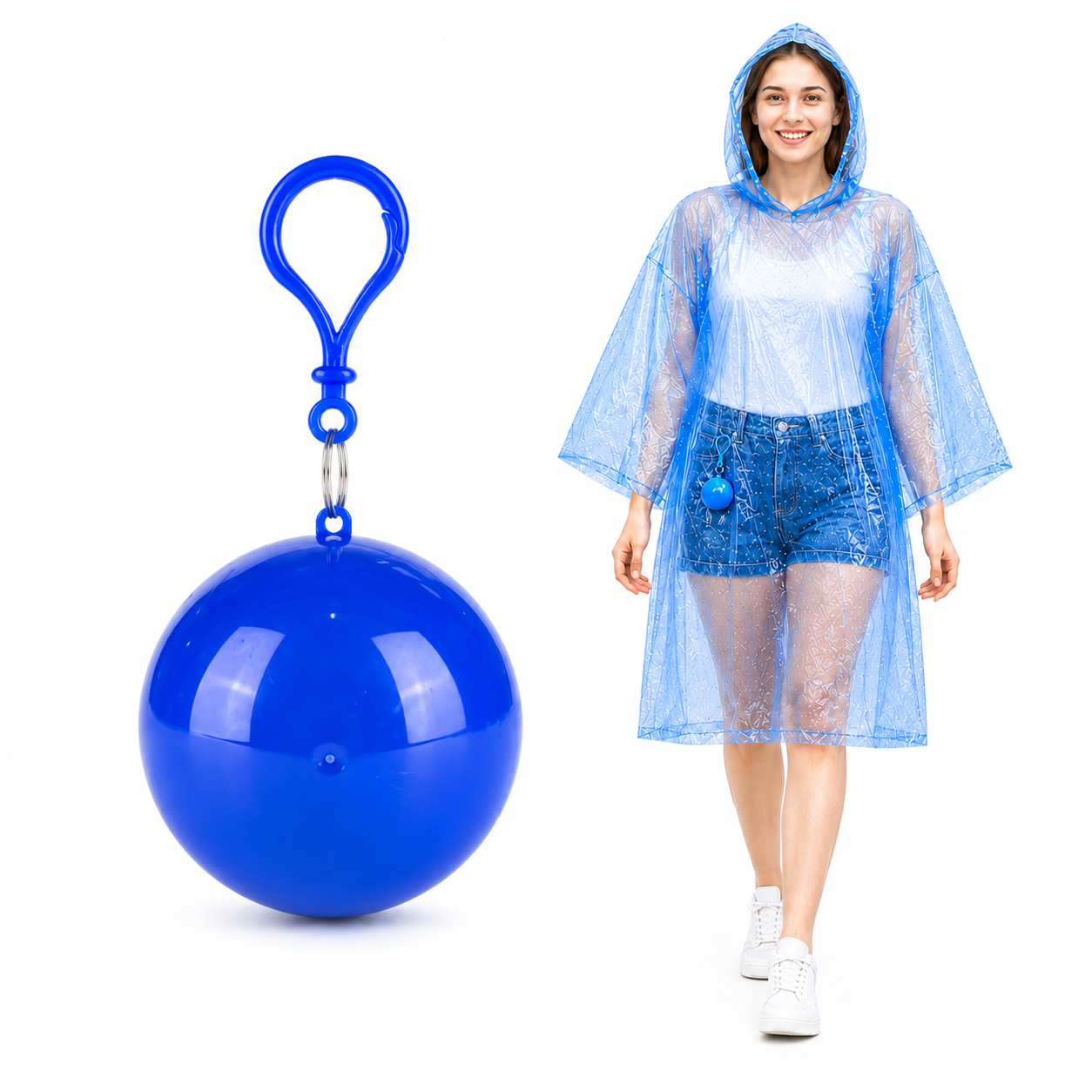 BUY 1 GET 1 FREE🔥Pocket-Size Rain Poncho with Clip-On Storage Ball