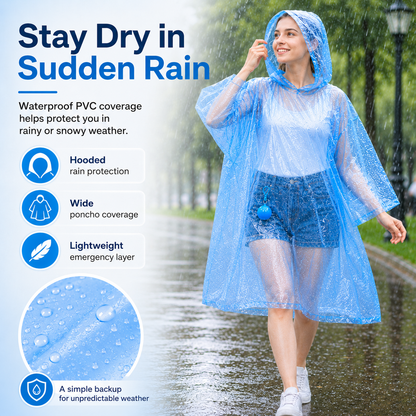 BUY 1 GET 1 FREE🔥Pocket-Size Rain Poncho with Clip-On Storage Ball