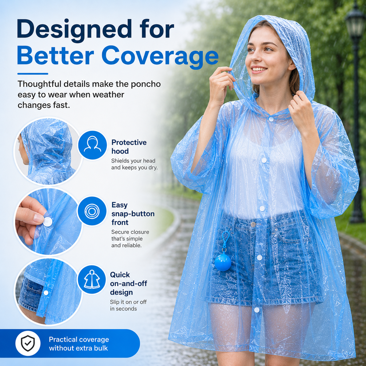 BUY 1 GET 1 FREE🔥Pocket-Size Rain Poncho with Clip-On Storage Ball