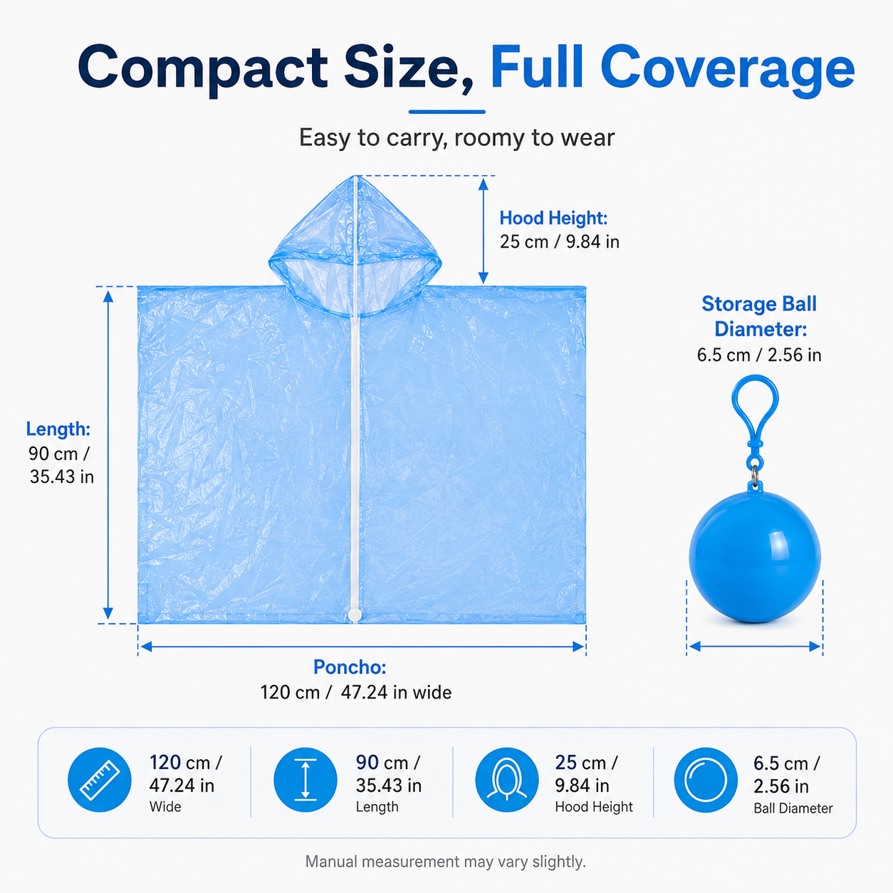 BUY 1 GET 1 FREE🔥Pocket-Size Rain Poncho with Clip-On Storage Ball