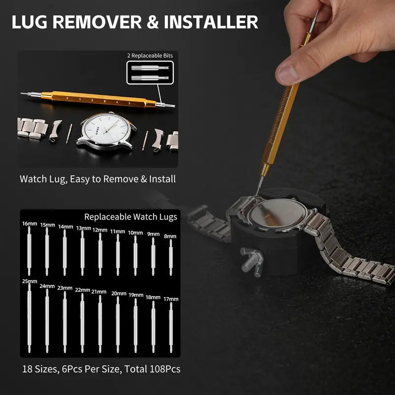 151-in-1 Watch Repair Tool Kit – Professional Watch Band & Battery Replacement Set