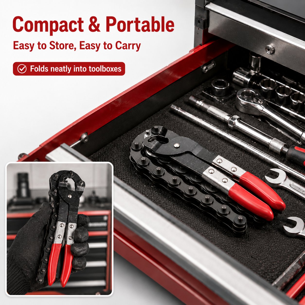 🔧 Heavy-Duty Spark-Free Exhaust Pipe Chain Cutter