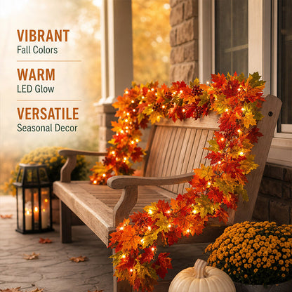 🍁 Autumn Maple Leaf Garland for Cozy Fall Decor