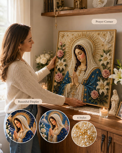 🙏✨ New Arrival 49% OFF – Virgin Mary Pearl Bead DIY Art Kit | A Beautiful Faith-Inspired Gift