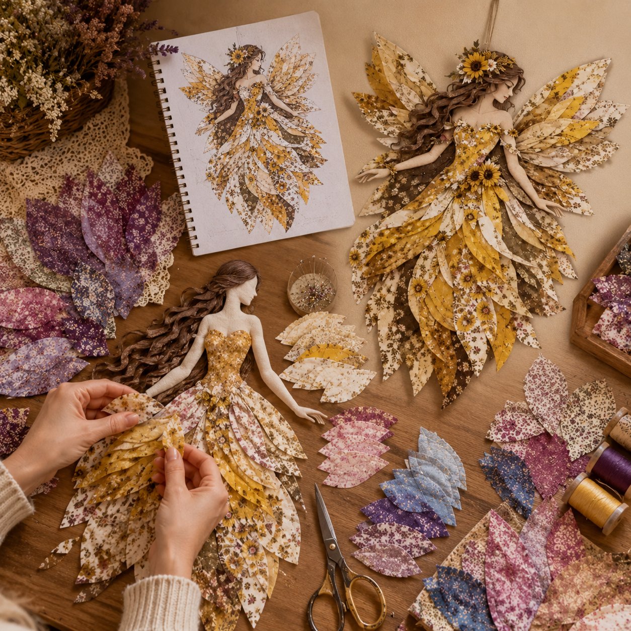 🔥🧚‍♀️ Fairy Wing Patchwork DIY Kit – Create A Magical Handmade Fabric Wall Hanging
