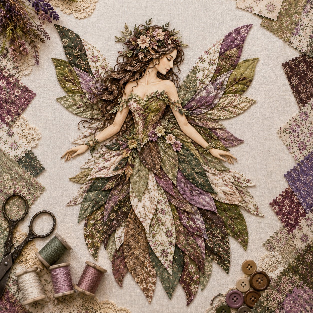 🔥🧚‍♀️ Fairy Wing Patchwork DIY Kit – Create A Magical Handmade Fabric Wall Hanging