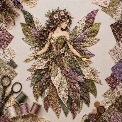 🔥🧚‍♀️ Fairy Wing Patchwork DIY Kit – Create A Magical Handmade Fabric Wall Hanging