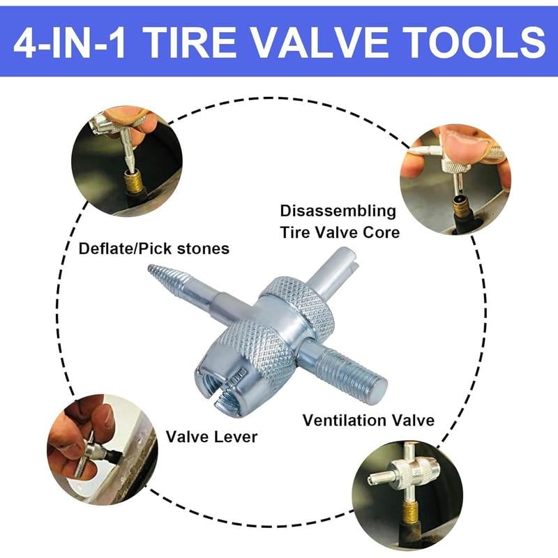 🚗 14-Piece Quick Change Tire Valve Stem Tool Kit – Fast DIY Valve Replacement