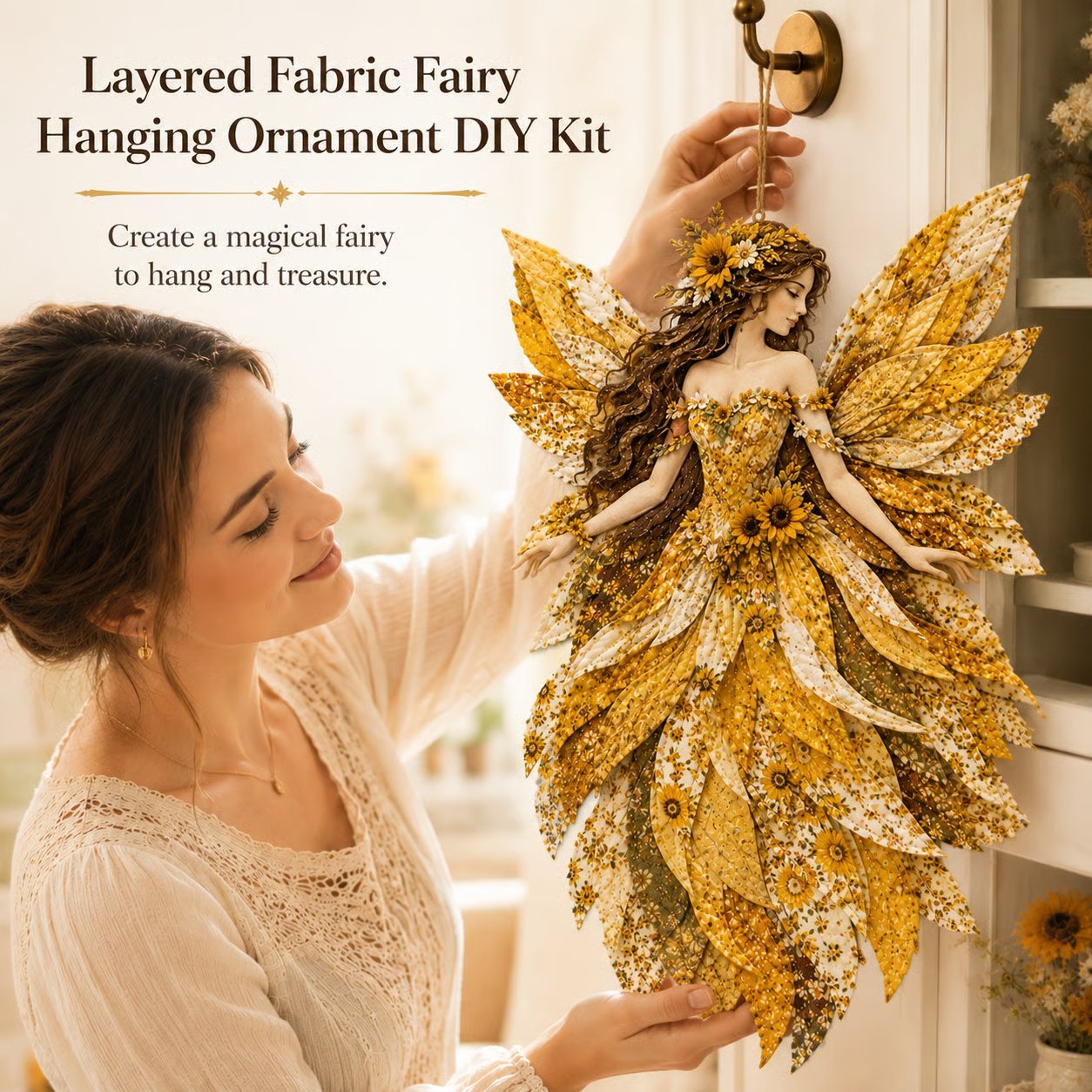 🔥🧚‍♀️ Fairy Wing Patchwork DIY Kit – Create A Magical Handmade Fabric Wall Hanging
