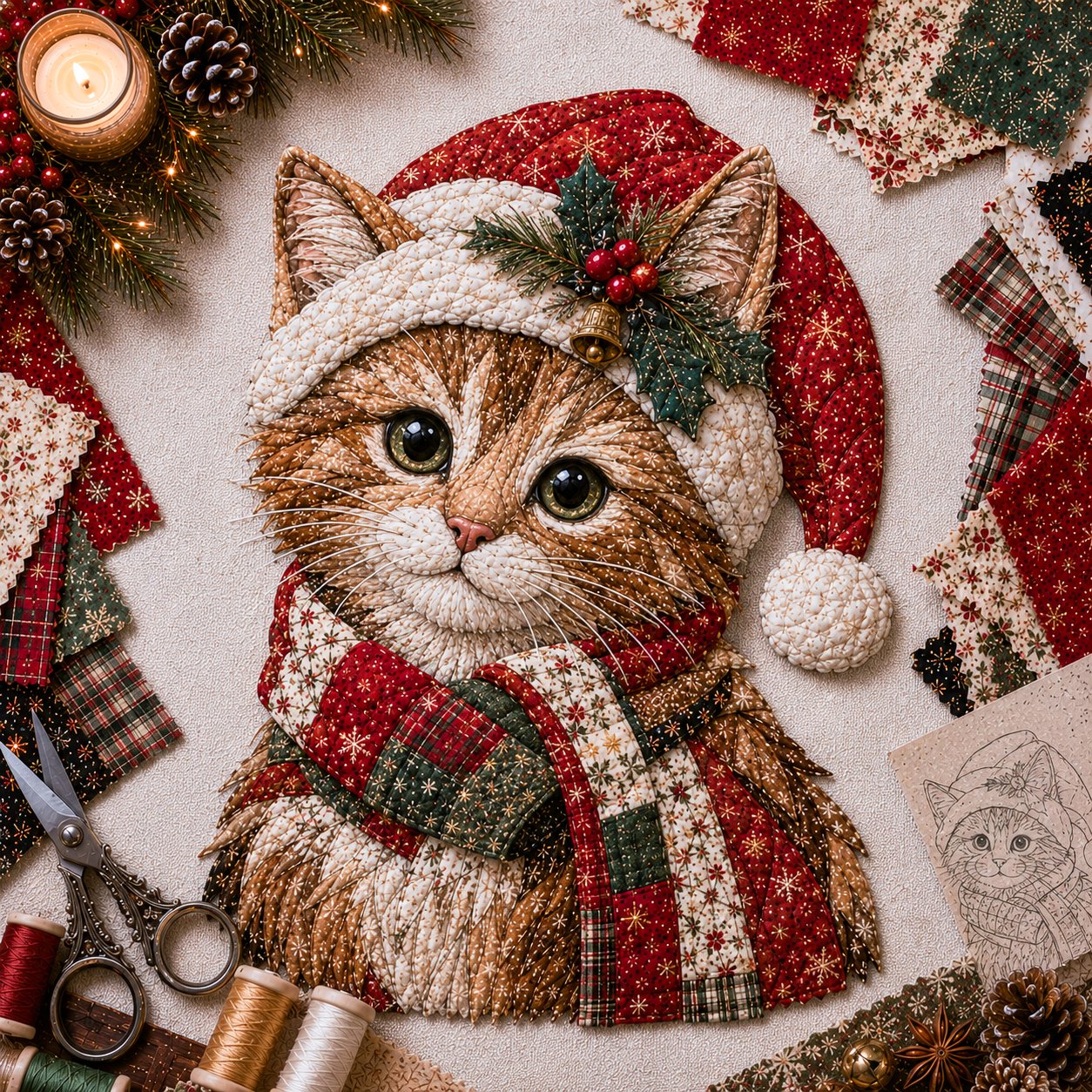 🔥LAST DAY 49% OFF - 🎄🎅Christmas Patchwork Fabric DIY Decor Kit