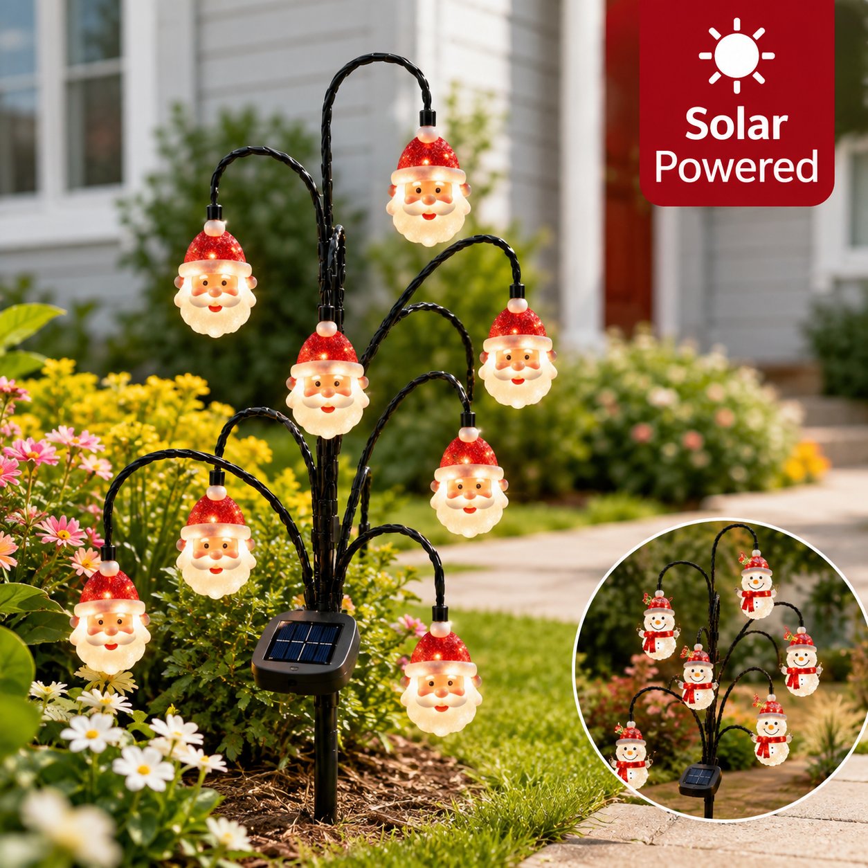 🎄 CHRISTMAS MEGA SALE 65% OFF– Solar Santa Stake Lights 5 Styles Outdoor Yard Decor