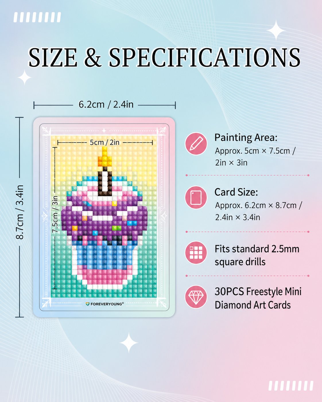 👨‍🎨✨30PCS Freestyle Mini Diamond Art Card Kit – Cute DIY Pixel Craft
