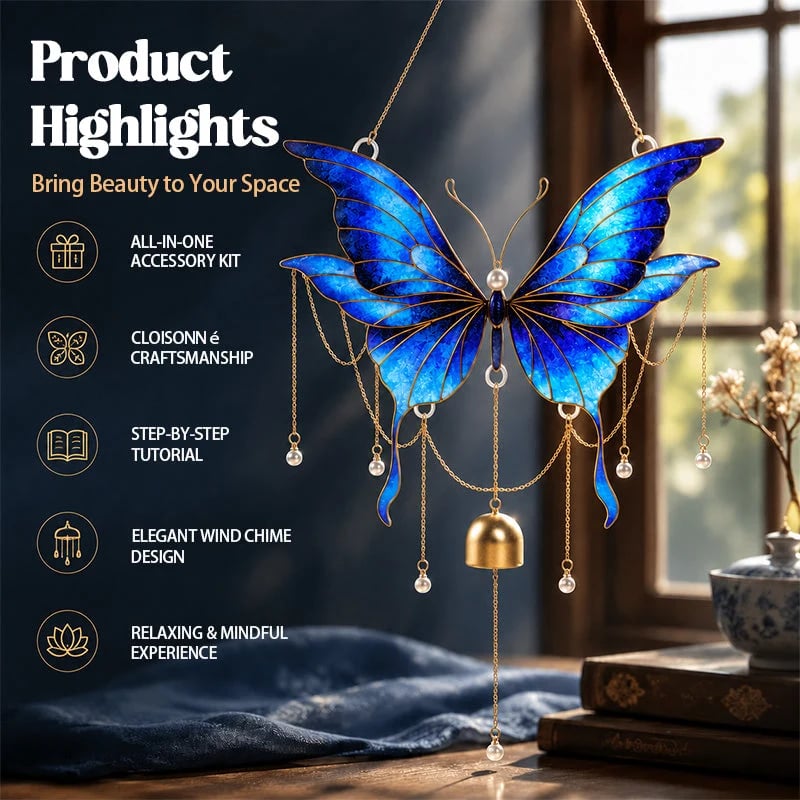 🦋Butterfly Wind Chime DIY Craft Kit – Relaxing Handmade Art Project & Home Decor