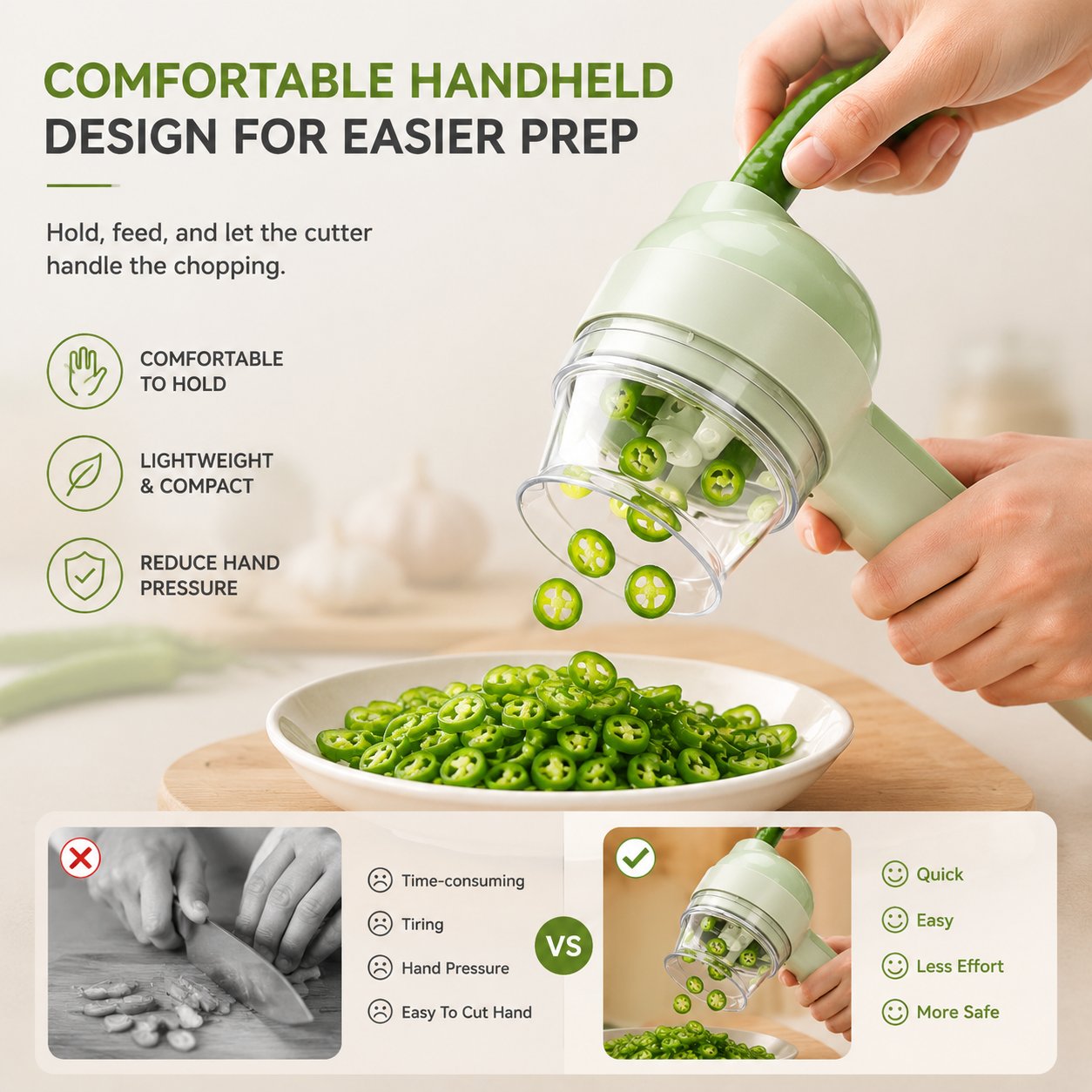 🔪Handheld Vegetable Slicer — Fresh Vegetable Slicing Made Simple In Seconds🥕