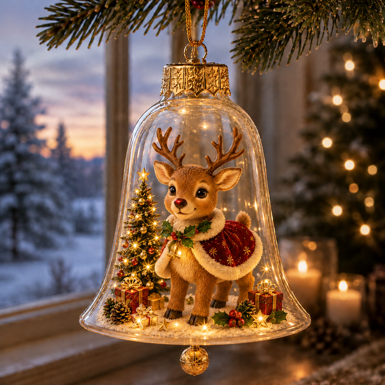 🔥LAST DAY 49% OFF✨🎄Light-Up Christmas Story Ornament – Mini Holiday Scene Decor