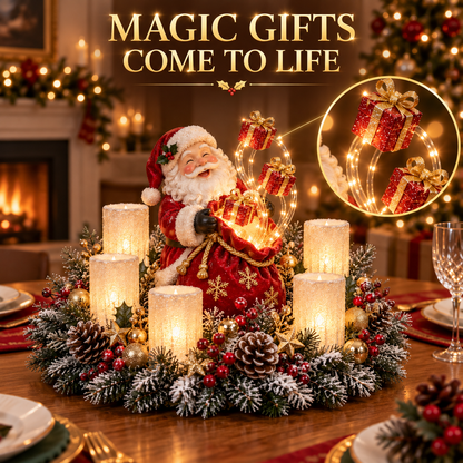 🎄 Leuchtendes Weihnachts-Tischarrangement mit warmer flammenloser Kerzenbeleuchtung ✨🕯️