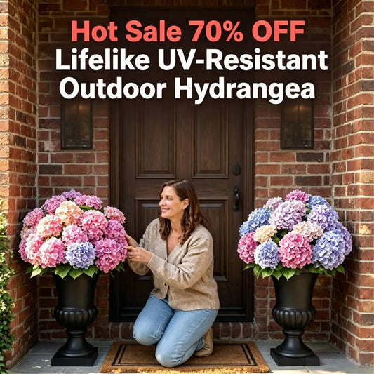 🌸 Outdoor Artificial Hydrangea Flowers – UV Resistant, Waterproof & Windproof 🌿