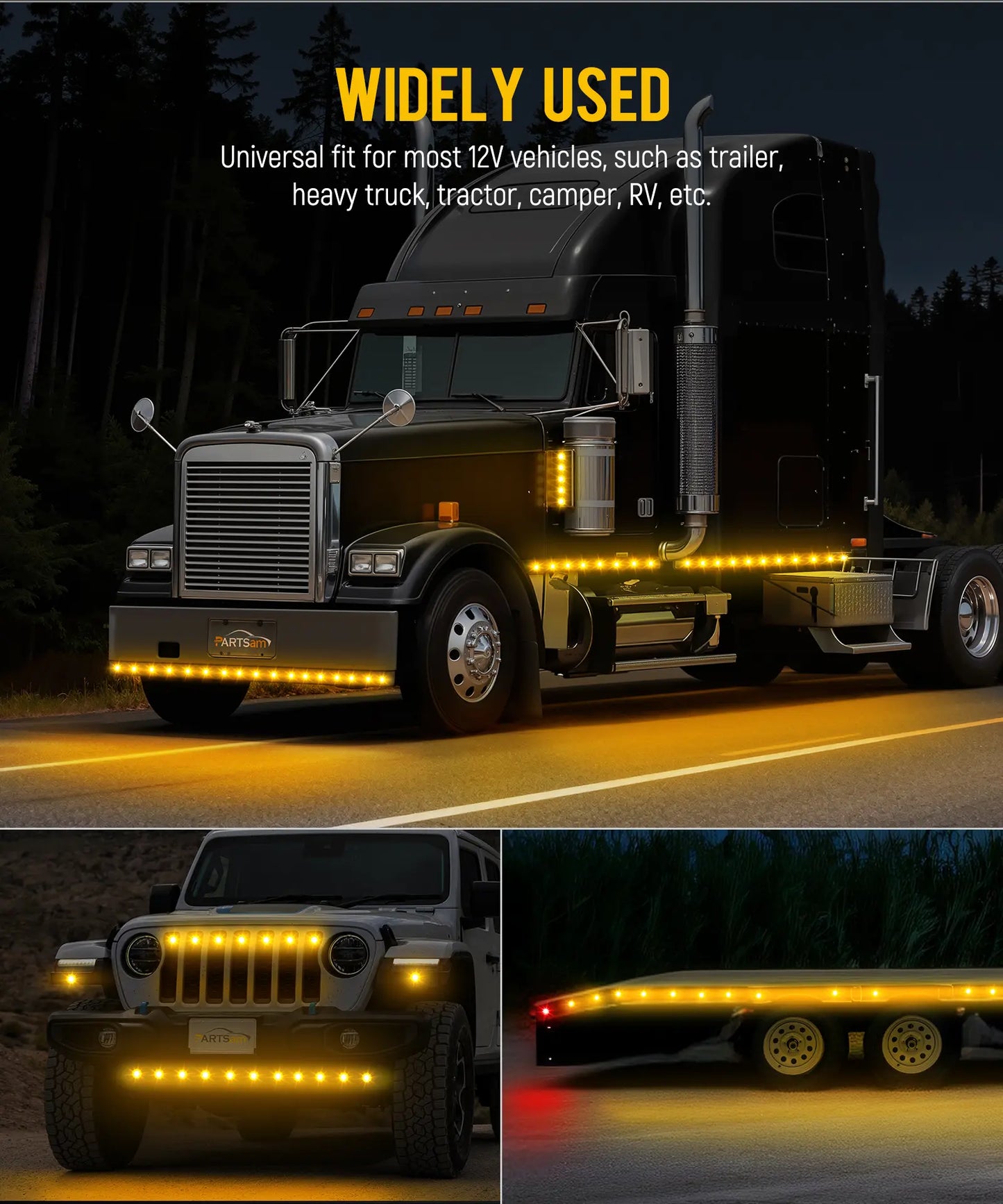 LED Watermelon Side Marker Lights 12V-24V Truck Trailer