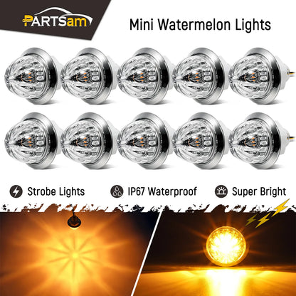 LED Watermelon Side Marker Lights 12V-24V Truck Trailer