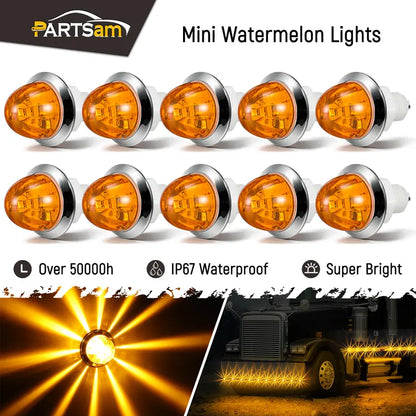 LED Watermelon Side Marker Lights 12V-24V Truck Trailer
