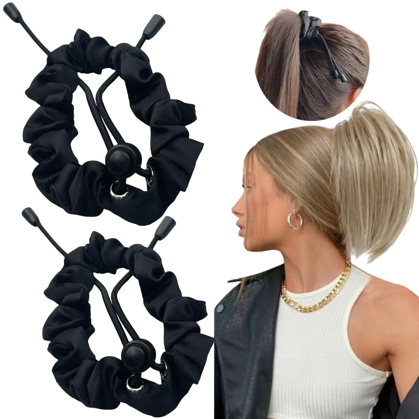 💖LAST DAY - BUY 1 GET 1 FREE!!🎀Adjustable Satin Hair Scrunchies for Curly Hair