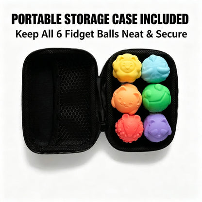 🐾 Cute Character Magnetic Silicone Balls Quiet Sensory Fidget 6‑Pack