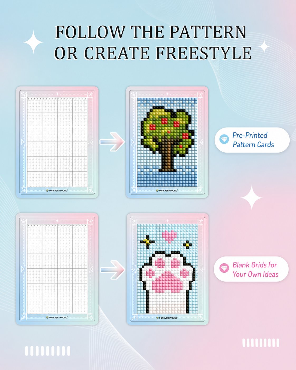👨‍🎨✨30PCS Freestyle Mini Diamond Art Card Kit – Cute DIY Pixel Craft