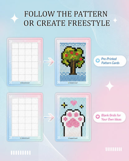 👨‍🎨✨30PCS Freestyle Mini Diamond Art Card Kit – Cute DIY Pixel Craft
