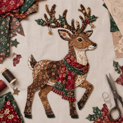 🔥🎅🎄 Christmas Patchwork Fabric DIY Decor Kit – Beautiful Handmade Décor, No Experience Needed