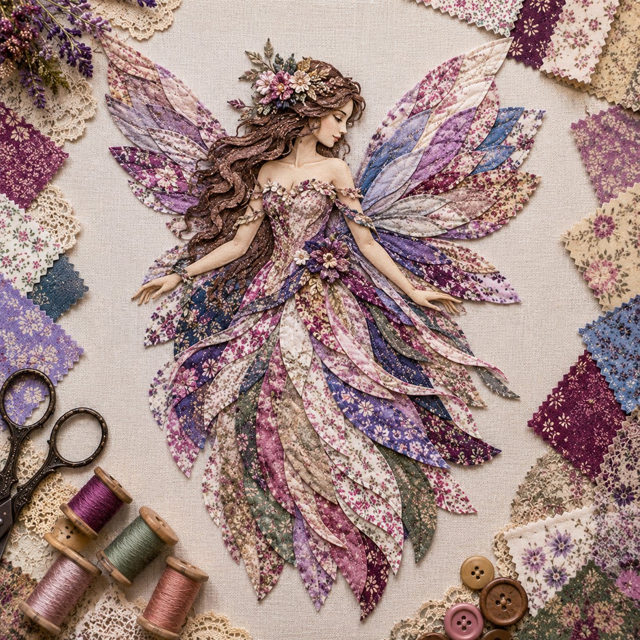 🔥🧚‍♀️ Fairy Wing Patchwork DIY Kit – Create A Magical Handmade Fabric Wall Hanging