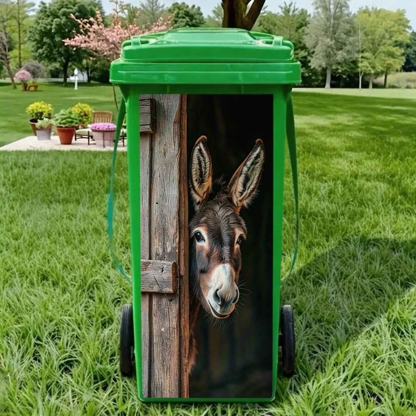 Kreativer Mülleimer‑Aufkleber mit bunten Cartoon‑Motiven✨