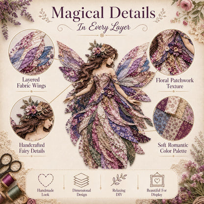🔥🧚‍♀️ Fairy Wing Patchwork DIY Kit – Create A Magical Handmade Fabric Wall Hanging