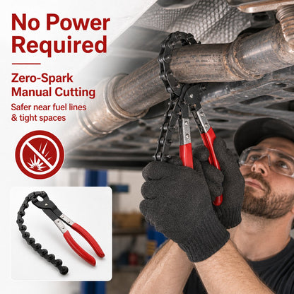 🔧 Heavy-Duty Spark-Free Exhaust Pipe Chain Cutter