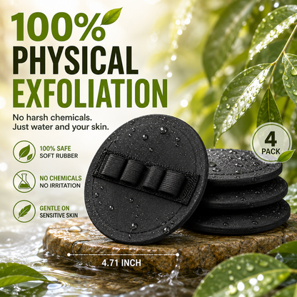 🧽 4-Pack Soft Rubber Shower Scrubbers – Gentle Exfoliating Body Brush
