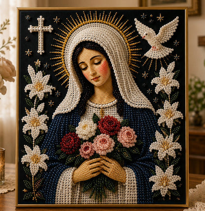 🙏✨ New Arrival 49% OFF – Virgin Mary Pearl Bead DIY Art Kit | A Beautiful Faith-Inspired Gift